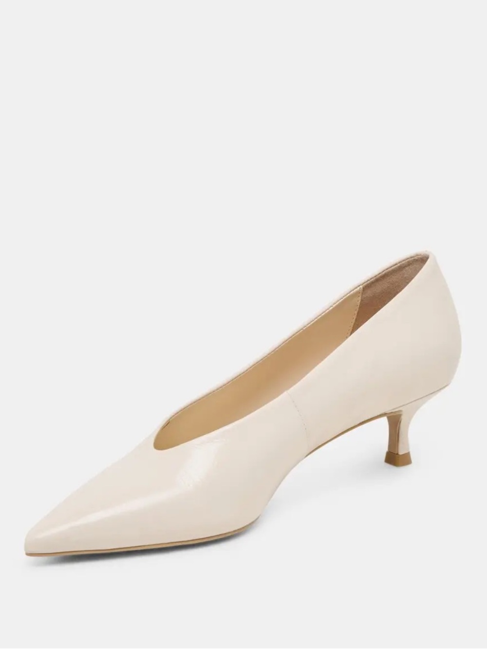 DOLCE VITA Pointed-Toe Low Heel Pumps in Cream